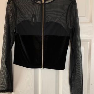 Express velvet zipper top